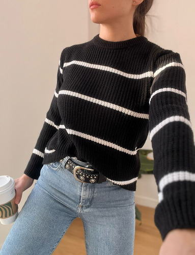 Sweater Rayado De Mujer Xs-s / Sueter Pulover Buzo