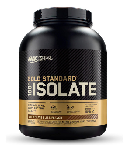 Gold Standard 100% Isolate 5 Lb Optimum Nutrition Aislada Sabor Chocolate Bliss (5 Lbs)