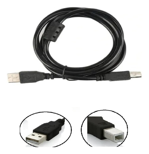 Cabo Usb Para Impressora Alta Qualidade Com Filtro 3 Metros Cor Preto