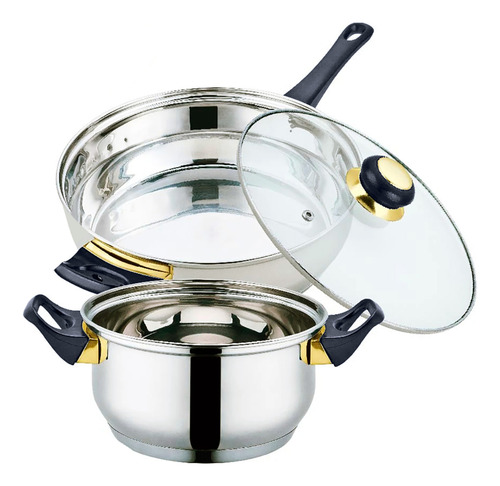Bateria Cookware Mod. Bk201 Acero Inoxidable 12 Pzs