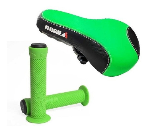 Asiento Bicicleta Bmx Gorila Mod Jumper Con Puños Verdes