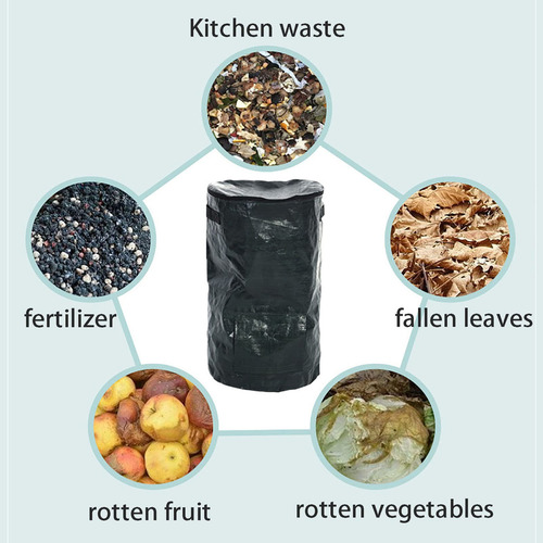 Bolsa De Jardín Desplegable, Bolsas De Basura Resistentes Para Patio Con Tapa Con Cremallera Y Asas, Contenedores De Compostaje, Contenedor Al Aire Libre Para Limpiar Desechos De Césped