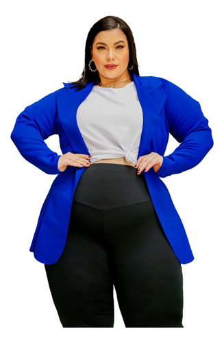 Blazer Social Moda Evangélica Plus Size Tendência Chic Luxo