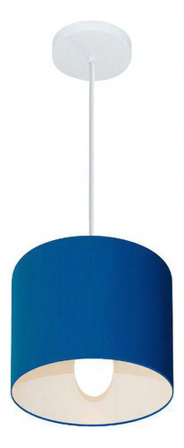 Lustre Pendente Cilíndrico Md-4046 18x18cm Azul Marinho