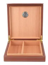 Comprar Caja De Puros De Cuero Con Higrómetro Y Humidificador De Cig