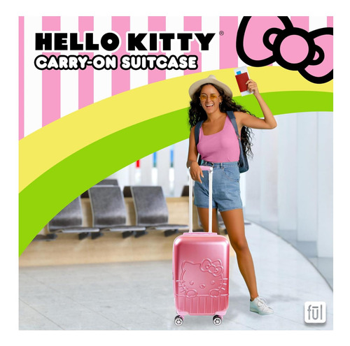 Equipaje De Mano Completo De Hello Kitty, Maleta Enrollada M
