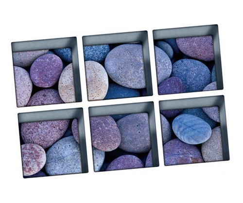 3 Non Slip Bathtub Stickers Bath Tub Tattoos Pebbles (blue)