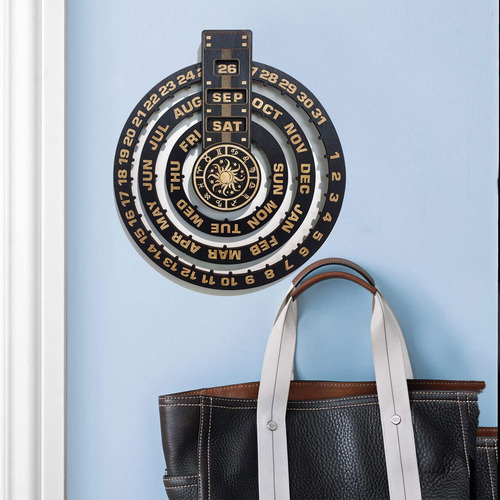 Tablero De Péndulo De Madera Calendario Colgante Arte
