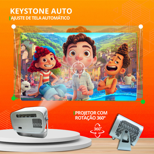 Projetor A15pro Android Cine Box Smart Cpuh713 Wi-fi Hd 4k
