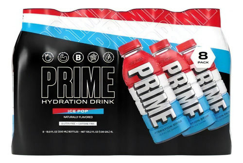 Prime Hydration Bebida Hidratante Logan Paul 8pack Ice Pop