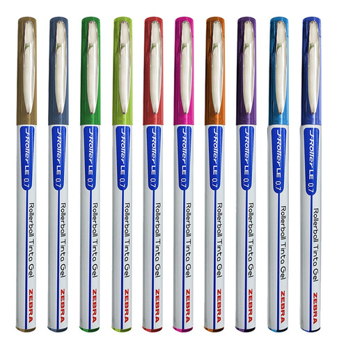 Bolígrafos De Gel J-roller Le Brilliant 10 Piezas Zebra. Color de la tinta Multicolor