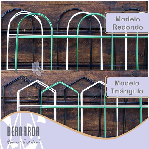 Imagen 4 de 10 de Cerco Decorativo De Hierro Jardin X 6,40mt Blanco Verde
