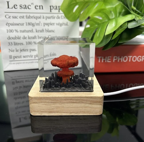 Presente Escultura Lâmpada Bomba Atômica Luminária Usb Nuvem Cúpula Transparente Estrutura Colorida 110v/220v