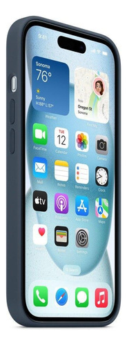 Capa Com Magsafe Para iPhone 15, Apple, Silicone Azul