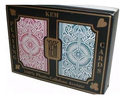 Juego De Cartas Póker Kem Kem Idioma Ingles Color Azul - Set De2 Mazos