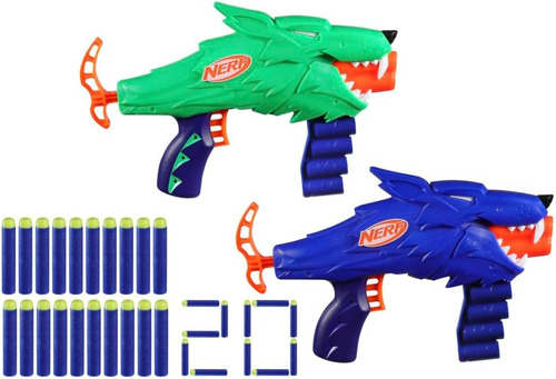 Lanzador De Dardos Nerf 2 Lanzadores Wolf Pack