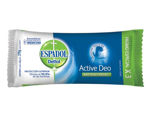 Jabon Tocador  Activdeo 3x80 Gr Espadol Jabon De Tocador