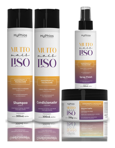 Kit Muito Mais Liso Desmaia Fios Desmaia Cabelo Myphios