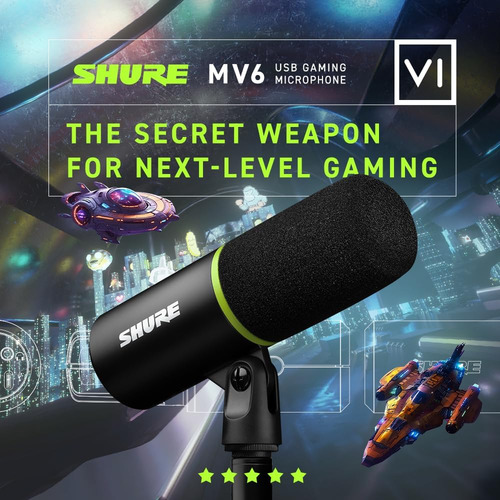 Micrófono De Juego Mv6 Shure, Micrófono Dinámico De Pc Usb P