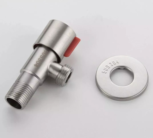 Llave Angular De Paso Rojo Griferia Acero Inox He-he 1/2