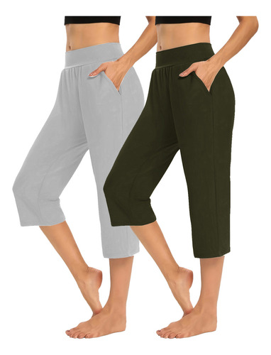 2 Pantalones Casuales, Elásticos Y Elegantes Para Mujer De P