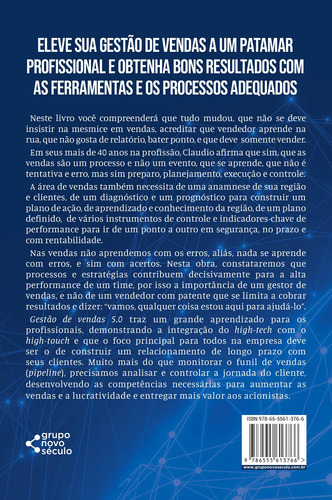 Gestão de vendas 5.0: Caminhos para a alta performance, de Tomanini, Claudio. Editorial Novo Século, capa mole em português, 2022