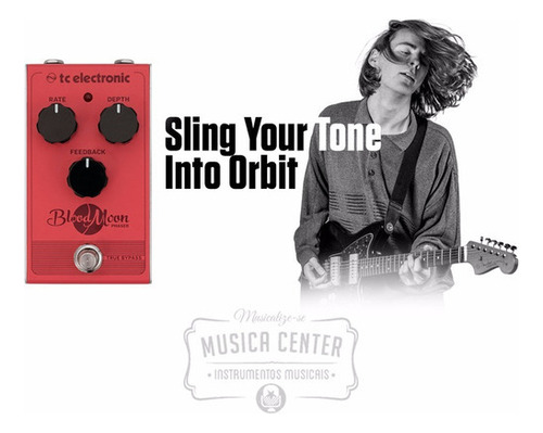 Pedal de guitarra Tc Electronic Blood Moon Phaser, color rojo