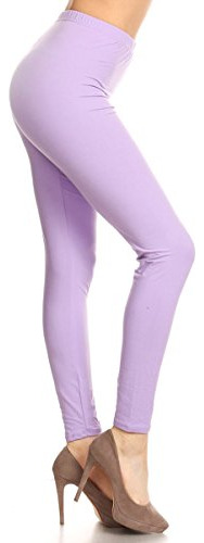 Ldr128-leggings Sólidos Lilas Básicos, Talla Única.