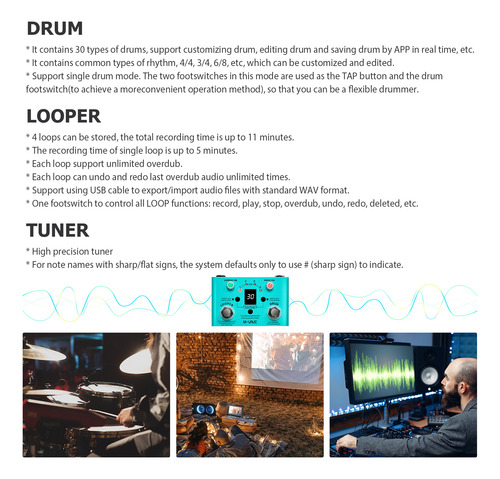 Afinador De Guitarra Effect Maker Precision. Pedal Drums 30