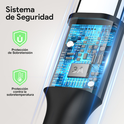 Cable Usb Tipo C A C 1hora Carga Rapida 3a 2m