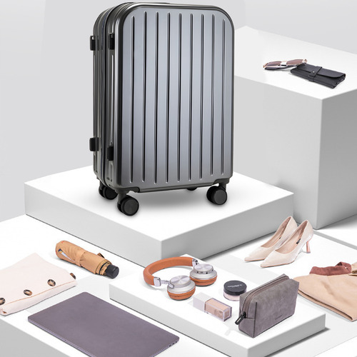 Gvfyy Maleta Mano Viaje 20in 10kg Rigida 4 Ruedas360° Gris Color Espacio Extra Grande Con Portavasos Y Orificio De Carga Portátil