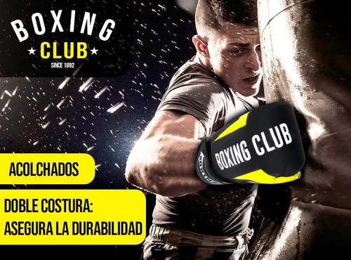 Imagen 6 de 10 de Guante De Box 8 10 12 14 Oz Boxing Club Sparring Ajustable