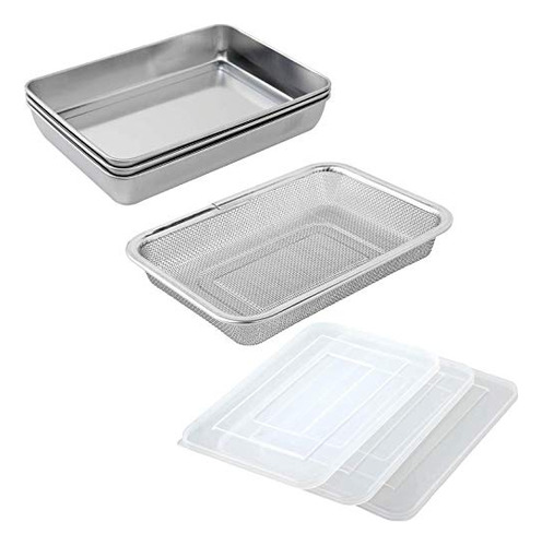Sartén Ernest A-76437 De Acero Inoxidable, 7 Piezas (3 Bates