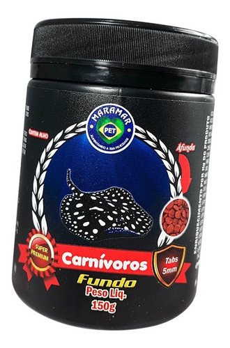 Maramar Ração Carnivoros De Fundo 150g Com Alho 5mm