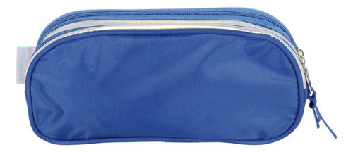 Mochila Costas Stitch Com Estojo Triplo Escolar Holográfico