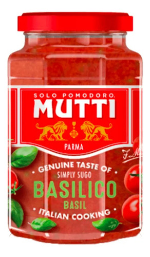 Molho De Tomate Basilico Mutti 400g