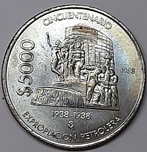 Cincuentenario De La Expropiación Petrolera, 1988, $ 5,000