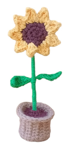 Girasol Tejido A Crochet Girasol En Maceta Amigurumi 