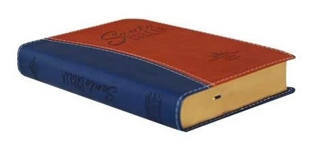 Imagen 4 de 8 de Biblia Rvr1960 Letra Grande Imitación Piel Duotono Azul/café