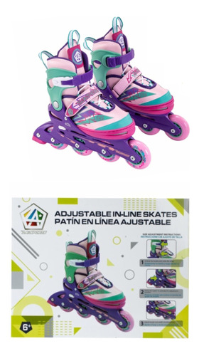 Patines Para Niñas Talla 33-37 Color Rosados Turquesa Origin