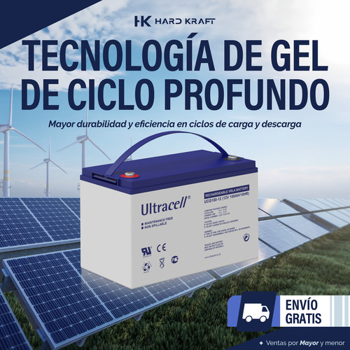 Pack X2u Bateria Ultracell 12v 100ah Solar Inversor Ups Led