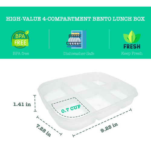Bc Caja De Almuerzo Bento Reutilizable De 6 Compartimentos