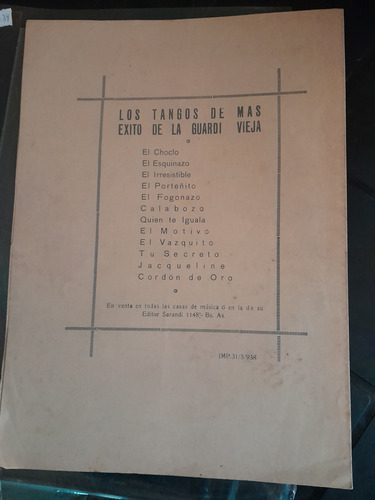 Partitura De La Guardia Vieja España Maggio Garcia (Usado)
