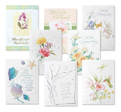 Actual Deluxe Foil Sympathy Greeting Cards Value Pack - Set 