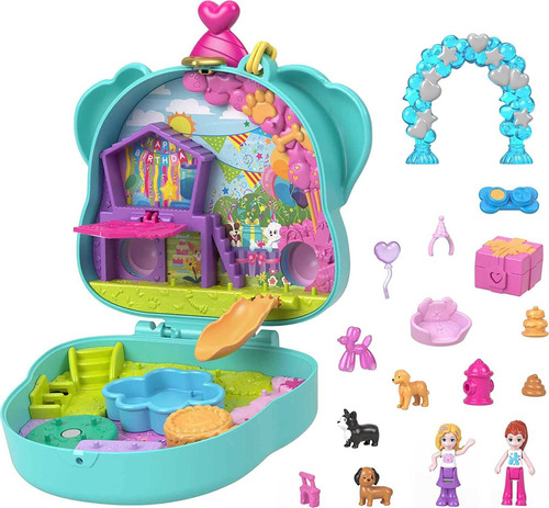 Polly Pocket Set De Juego Fiesta De Cumpleaños De Perrito