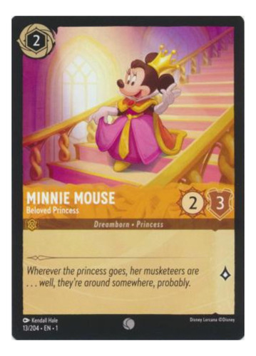 Tarjeta Minnie Mouse - Beloved Princess 13/204 C Lorcana