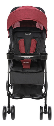 Coche De Paseo Bebe Felcraft Atilia Color Rojo Chasis Negro
