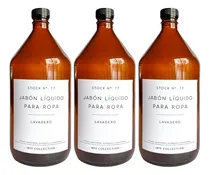 Comprar Set X 3 Botellon Dispensers Vidrio Ambar 1 Litro + Etiqueta