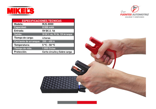 Jumper Starter Arrancador De Baterias Inteligente Mikels