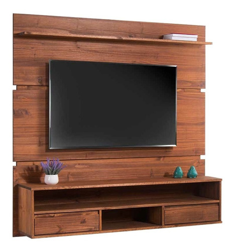 Rack Tv Panel Pared Living Madera Mueble Lcm